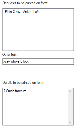 Example of imaging free text test