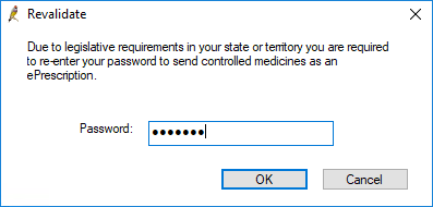 Enter password for controlled drugs