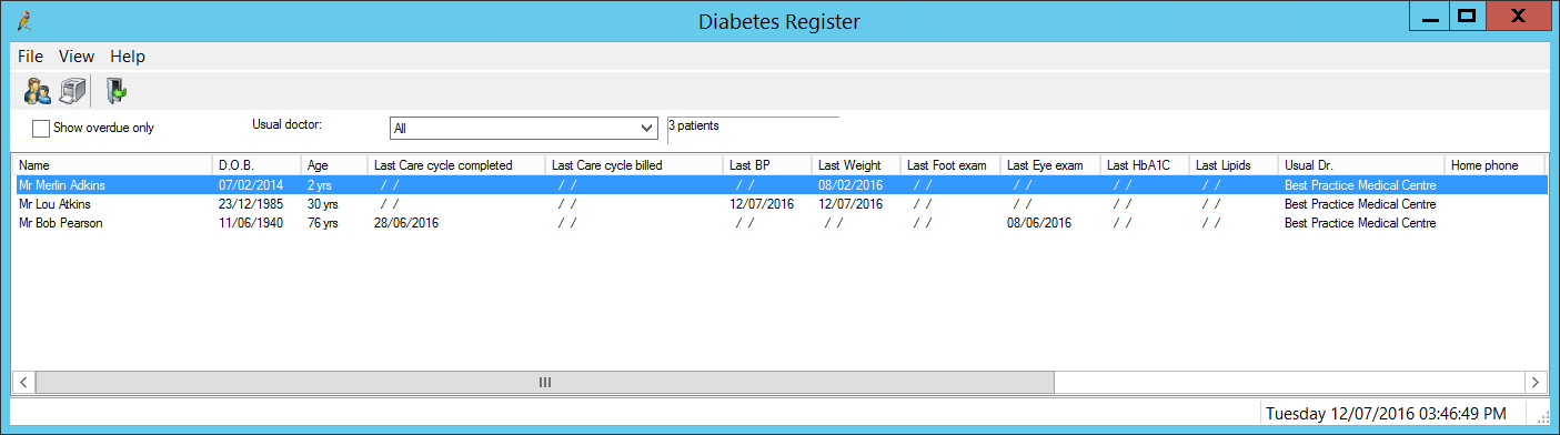 Diabetes Register