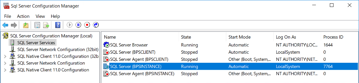 Start SQL Server Instance