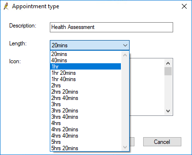 Set the appointment length for an appointment type