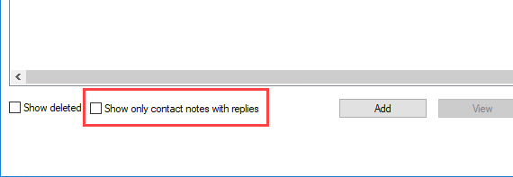 Show only contact notes with replies
