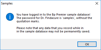 Warning: logging into samples database
