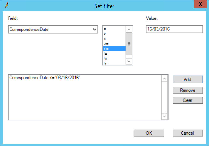 Set Database Filter