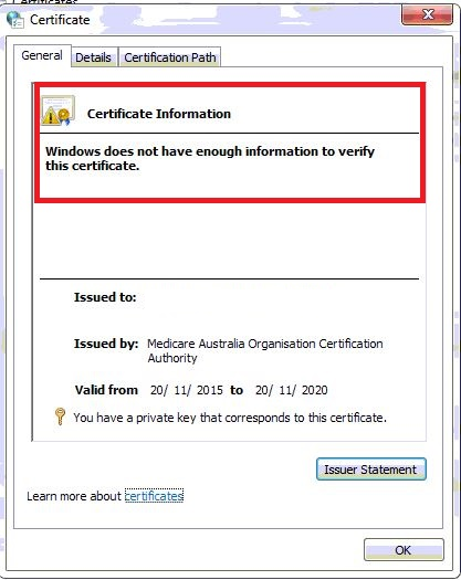Certificate not verified