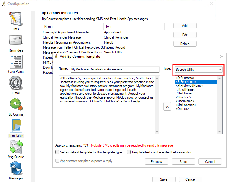 Create a Database Search Mail Merge for MyMedicare