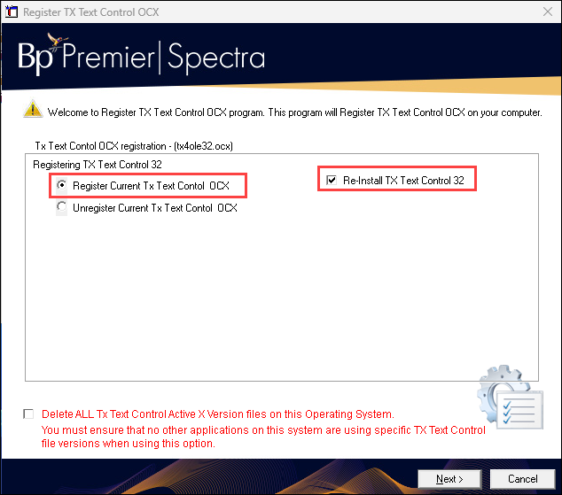 Reinstall Tx Text