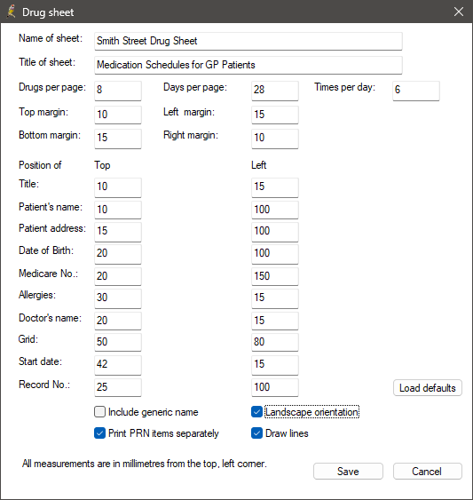 Drug sheet