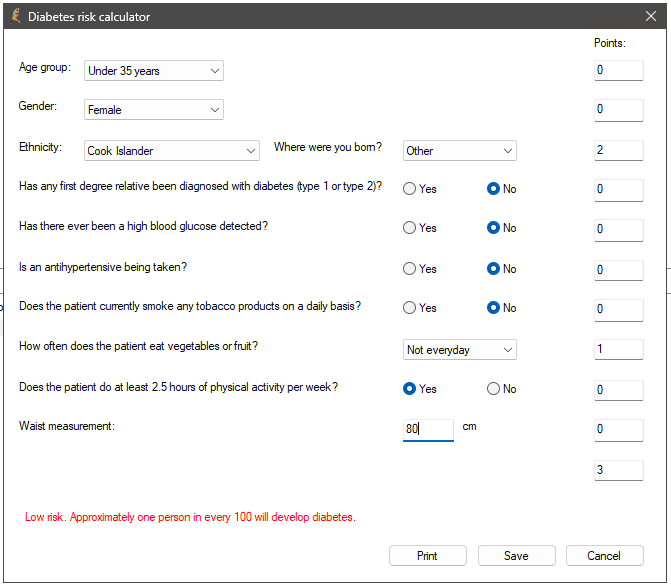 Diabetes Risk Calculator