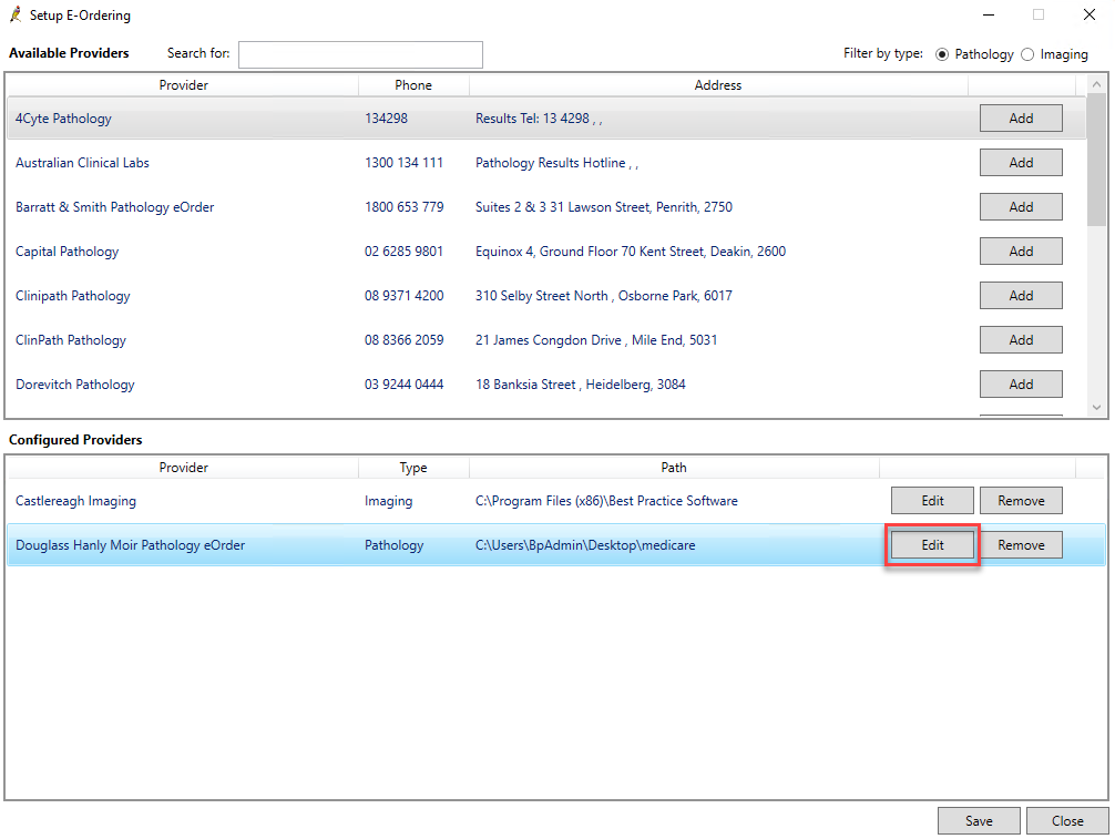 Adding preferred address details for a laboratory configured for Enhanced eOrdering