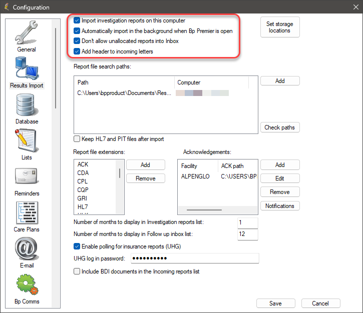 Switch on results import