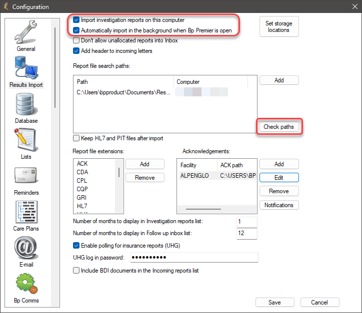 Switch on results import