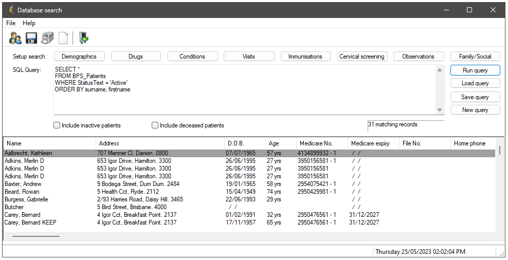 Database Search