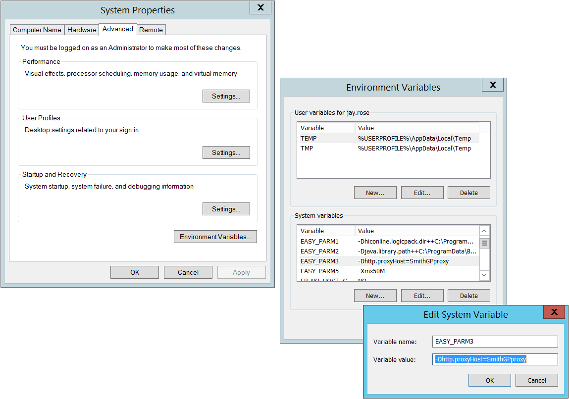 Creating environment variables