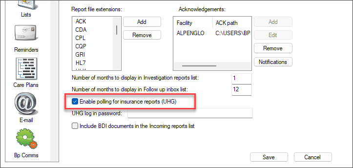 Enable polling for UHG reports