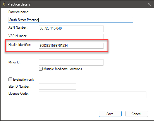 Entering HPI-O number