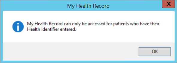 Health Identifier not found