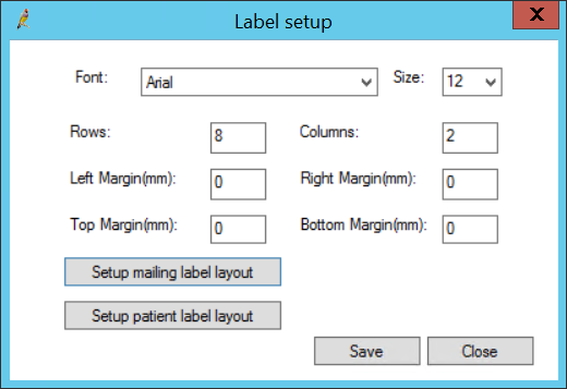 Label Setup