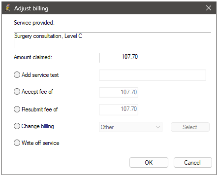 Adjust billing