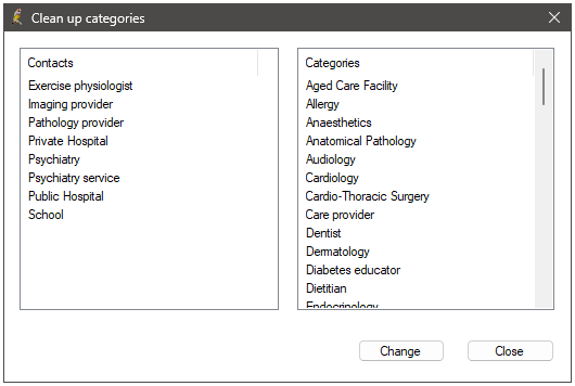 Clean up contact categories