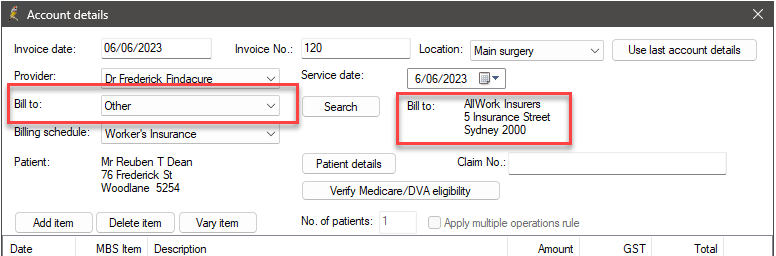 Work Cover account details for insurance companies