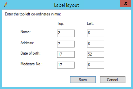 Patient Label Layout