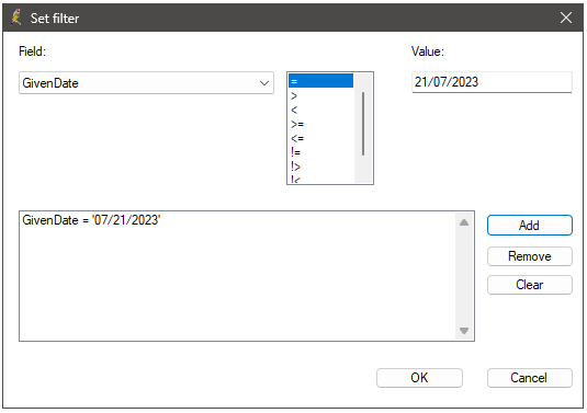 Set Database Filter