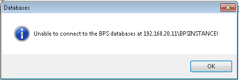 Connection to Bp Server failed