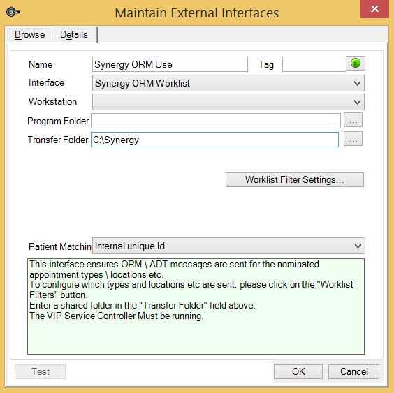 Maintain External Interfaces Synergy ORM Use