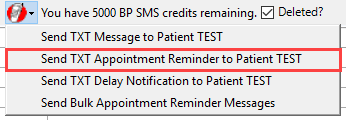 Send TXT Appointment Reminder to Patient