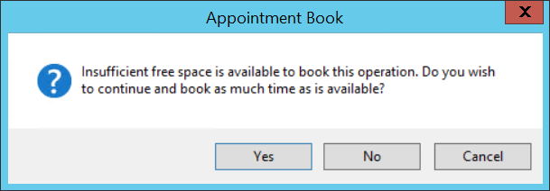 Booking operation insufficient time