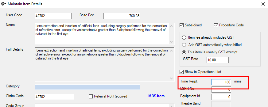 Operation Time Required Charge Definition