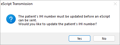Update patient IHI number