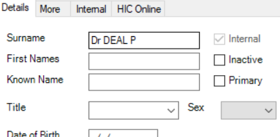 Imported provider name saved from import file