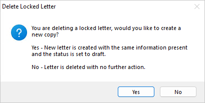 Create a new copy of deleted letter as a draft