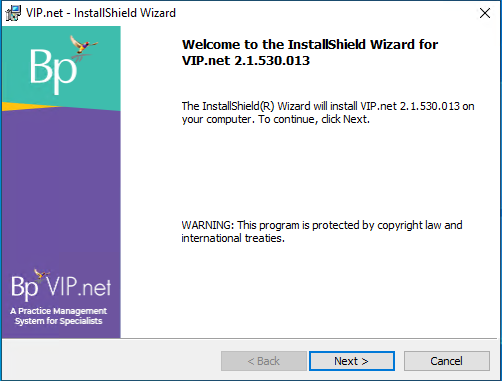 Install VIP.net InstallShield Wizard