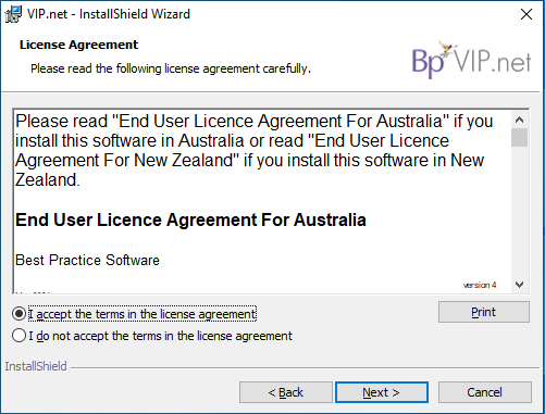 Bp VIP.net Installation License Agreement 