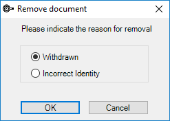 Select the reason for deleting the letter from My Health Record