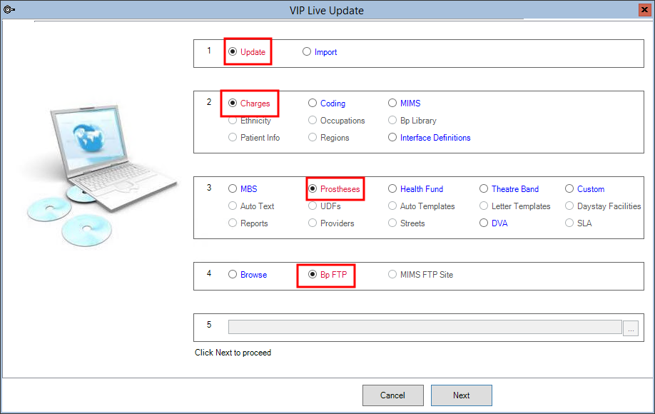 Update Prostheses from VIP Live Update