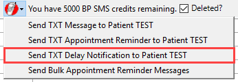Send TXT Delay Notification to Patient 