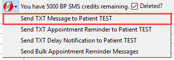Send TXT Message to Patient