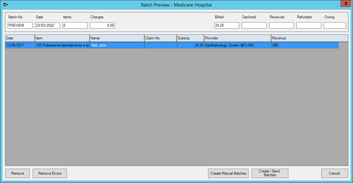 Create and submit a bulk billing batch