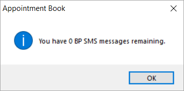 BP SMS messages remaining