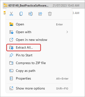 Extract zip file contents