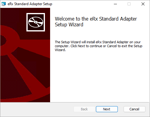 eRx Standard Adapter Setup Wizard