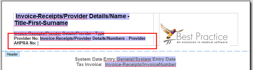 Enter a label for the AHPRA number